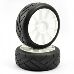 Fastrax 1/8th Premounted Slick Tyres 'Grid Iron/10 Spoke'