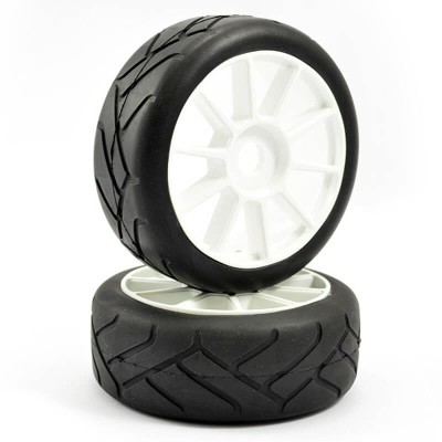 Fastrax 1/8th Premounted Slick Tyres 'Grid Iron/10 Spoke'