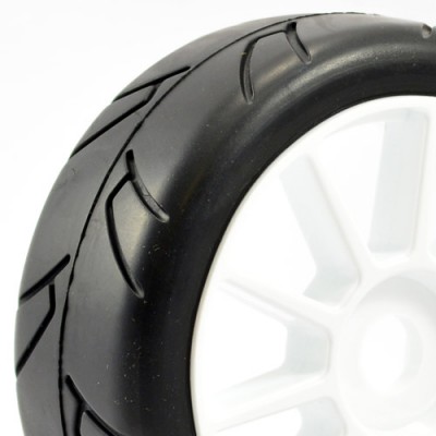 Fastrax 1/8th Premounted Slick Tyres 'Hawk/Split Spoke'