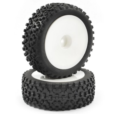 Fastrax 1/10th Mounted Cuboid Buggy Front Tyres Dished