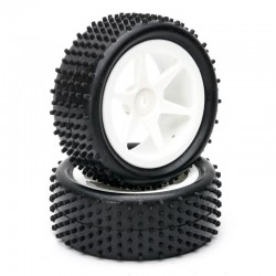 Fastrax 1/10th Mounted Buggy Tyres Lp 'Stub' Front (Spoked)