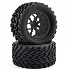 Fastrax 1/10th Mega-V Truck Tyre Mounted On 12-Spoke (12mm Hex)