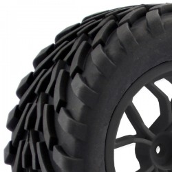 Fastrax 1/10th Mega-V Truck Tyre Mounted On 12-Spoke (12mm Hex)