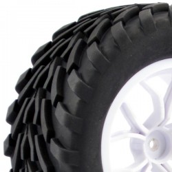 Fastrax 1/10th Mega-V Truck Tyre Mounted On 12-Spoke (12mm Hex)