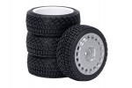 Fastrax 1/10th Rally Angle Tyre/Wheel Set Silver (4)