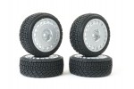 Fastrax 1/10th Rally Angle Tyre/Wheel Set Silver (4)