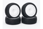 Fastrax 1/10th Rally Angle Tyre/Wheel Set White (4)