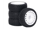 Fastrax 1/10th Rally Angle Tyre/Wheel Set White (4)