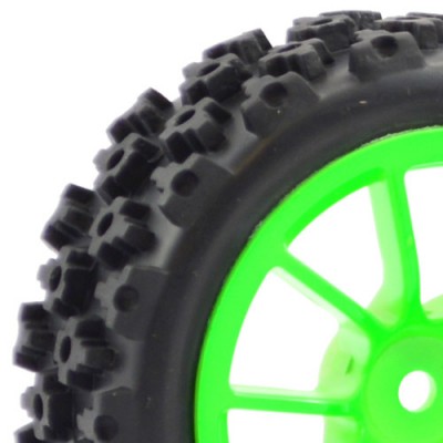 Fastrax 1/10th Street/Rally Tyre 10sp Green Wheel