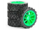 Fastrax 1/10th Street/Rally Tyre 10sp Green Wheel