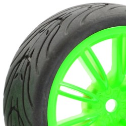 Fastrax 1/10th Street/Tread Tyre 20sp Green Wheel