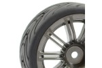 Fastrax 1/10th Street/Tread Tyre 20sp Gun Metal Wheel