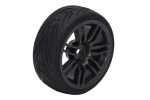 Fastrax 1/10th Street/Tread Tyre 14sp Gun Metal Wheel