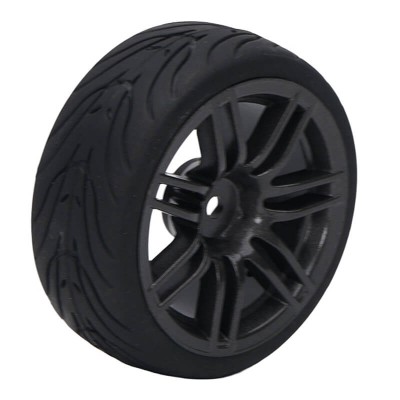 Fastrax 1/10th Street/Tread Tyre 14sp Gun Metal Wheel
