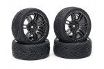 Fastrax 1/10th Street/Tread Tyre 14sp Gun Metal Wheel