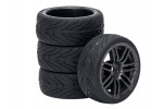 Fastrax 1/10th Street/Tread Tyre 14sp Gun Metal Wheel