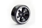 Fastrax 1/10 Street/Drift Tyre 6-Spoke Wheel (6mm Offset) - Black With White Trim