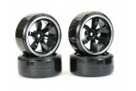 Fastrax 1/10 Street/Drift Tyre 6-Spoke Wheel (6mm Offset) - Black With White Trim
