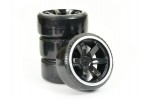 Fastrax 1/10 Street/Drift Tyre 6-Spoke Wheel (6mm Offset) - Black With White Trim