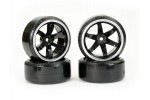 Fastrax 1/10 Street/Drift Tyre 6-Spoke Wheel (6mm Offset) - Black With White Trim