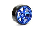 Fastrax 1/10 Street/Drift Tyre 6-Spoke Wheel (6mm Offset) - Blue Chrome