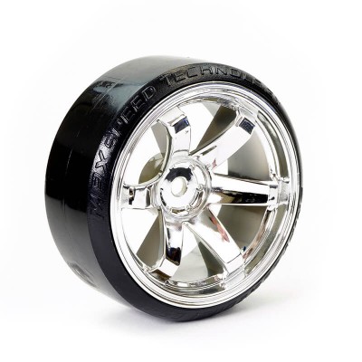 Fastrax 1/10 Street/Drift Tyre 6-Spoke Wheel (6mm Offset) - Chrome