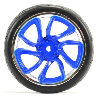 Fastrax 1/10th Street/Tread Tyre Tri-5 Blue/Chrome Wheel