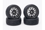 Fastrax 1/10th Street/Tread Tyre Star Spoke Gun Metal Wheel Complete Set of 4