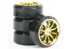 Fastrax 1/10th Street Wheel/ Drift Tyres 10-spoke Gold