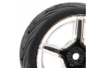 Fastrax 1/10th Street/Tread Tyre 5sp Black/Chrome Wheel