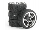 Fastrax 1/10th Street/Tread Tyre 5sp Black/Chrome Wheel
