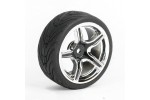 Fastrax 1/10th Street/Tread Tyre 5sp Black/Chrome Wheel
