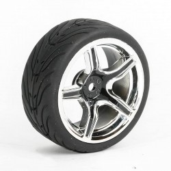 Fastrax 1/10th Street/Tread Tyre 5sp Black/Chrome Wheel