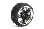 Fastrax 1/10th Street/Tread Tyre 10sp Black/Chrome Wheel