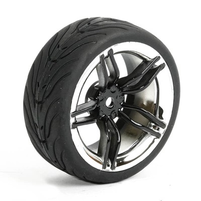 Fastrax 1/10th Street/Tread Tyre 10sp Black/Chrome Wheel