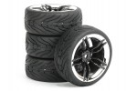 Fastrax 1/10th Street/Tread Tyre 10sp Black/Chrome Wheel