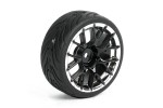 Fastrax 1/10th Street/Tread Tyre 14sp Black/Chrome Wheel