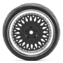 Fastrax 1/10th Street/Tread Tyre Classic Black/Chrome Wheel