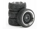 Fastrax 1/10th Street/Tread Tyre Classic Black/Chrome Wheel
