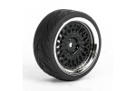 Fastrax 1/10th Street/Tread Tyre Classic Black/Chrome Wheel