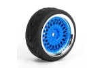 Fastrax 1/10 Street/Tread Tyre Classic Blue/Chrome Wheel