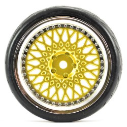Fastrax 1/10th Street/Tread Tyre Classic Gold/Chrome Wheel