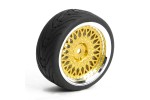 Fastrax 1/10th Street/Tread Tyre Classic Gold/Chrome Wheel