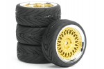 Fastrax 1/10th Street/Tread Tyre Classic Gold/Chrome Wheel