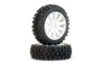 Fastrax 1:8 Grator Mounted On 10-Spoke White (pr)