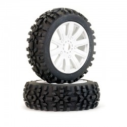 Fastrax 1:8 Grator Mounted On 10-Spoke White (pr)