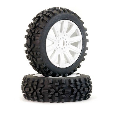 Fastrax 1:8 Grator Mounted On 10-Spoke White (pr)