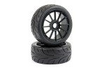Fastrax 1:8 Arrow Tread Mounted On 12-Spoke Black (pr)