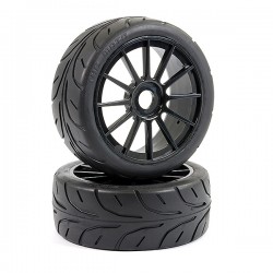 Fastrax 1:8 Arrow Tread Mounted On 12-Spoke Black (pr)