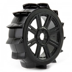 Fastrax 1:8 Paddle Mounted On 8-Spoke Black (Pr)